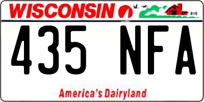 WI license plate 435NFA