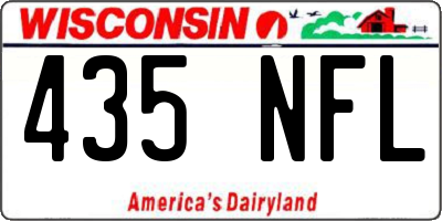 WI license plate 435NFL