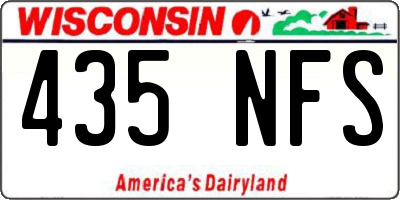WI license plate 435NFS