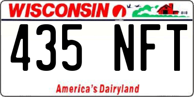 WI license plate 435NFT