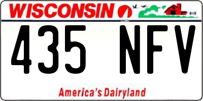 WI license plate 435NFV