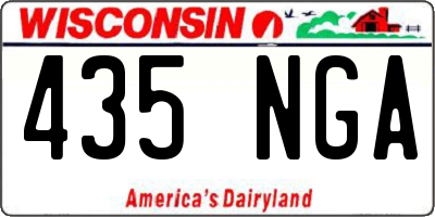 WI license plate 435NGA