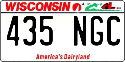 WI license plate 435NGC
