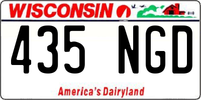 WI license plate 435NGD