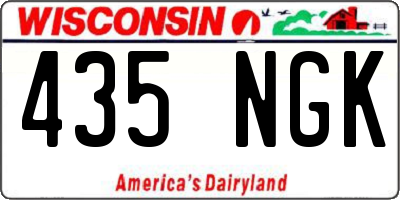 WI license plate 435NGK