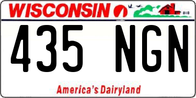 WI license plate 435NGN