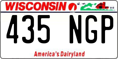 WI license plate 435NGP