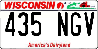 WI license plate 435NGV