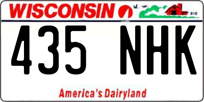 WI license plate 435NHK