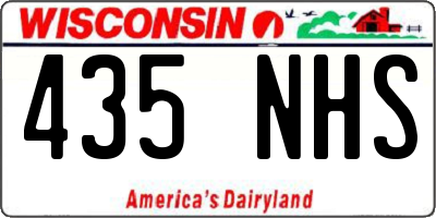 WI license plate 435NHS