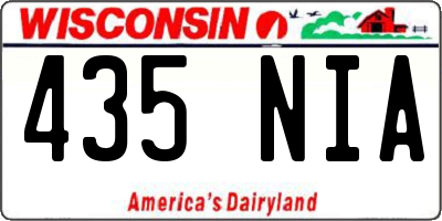 WI license plate 435NIA
