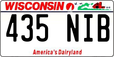 WI license plate 435NIB