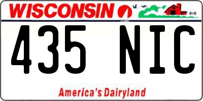 WI license plate 435NIC