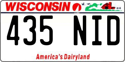WI license plate 435NID