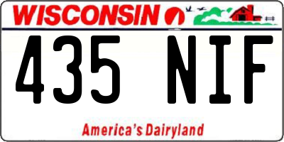 WI license plate 435NIF