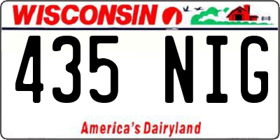 WI license plate 435NIG