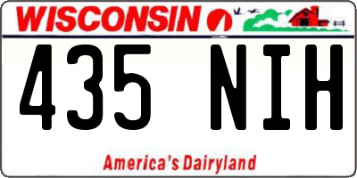 WI license plate 435NIH