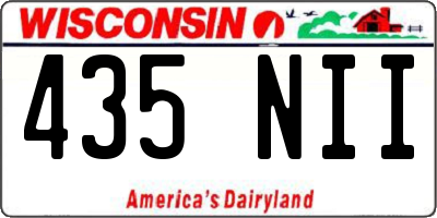 WI license plate 435NII