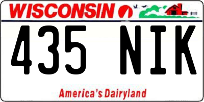 WI license plate 435NIK