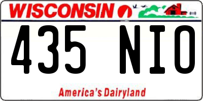 WI license plate 435NIO
