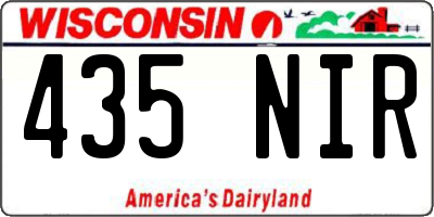 WI license plate 435NIR