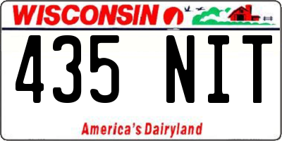 WI license plate 435NIT