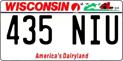 WI license plate 435NIU