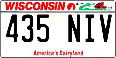 WI license plate 435NIV