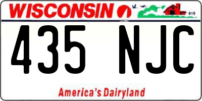 WI license plate 435NJC