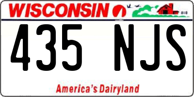 WI license plate 435NJS