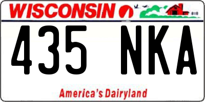 WI license plate 435NKA