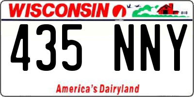 WI license plate 435NNY