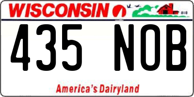 WI license plate 435NOB