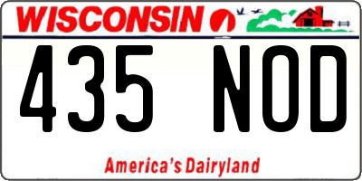 WI license plate 435NOD