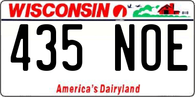 WI license plate 435NOE