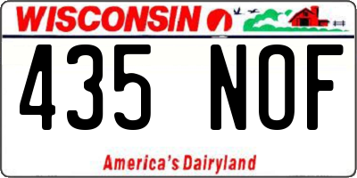 WI license plate 435NOF