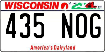 WI license plate 435NOG