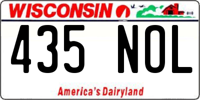 WI license plate 435NOL