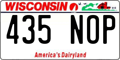 WI license plate 435NOP