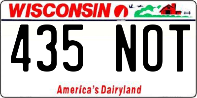 WI license plate 435NOT