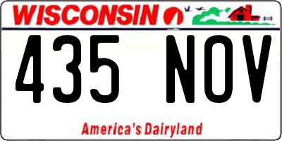 WI license plate 435NOV
