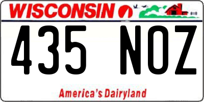 WI license plate 435NOZ