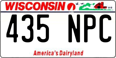 WI license plate 435NPC