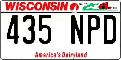 WI license plate 435NPD