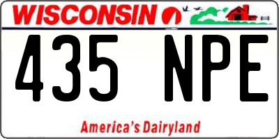WI license plate 435NPE