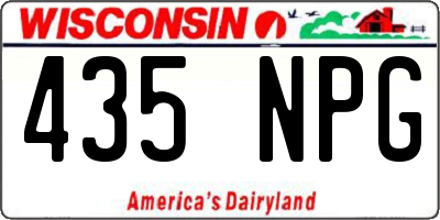 WI license plate 435NPG