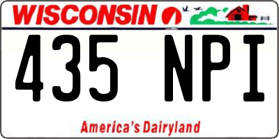 WI license plate 435NPI