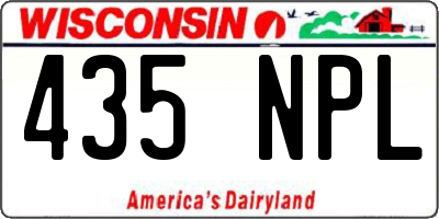 WI license plate 435NPL