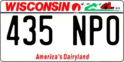 WI license plate 435NPO
