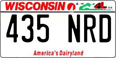 WI license plate 435NRD